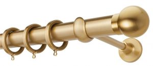 Κουρτινόβεργα Zogometal E0058 Φ25 Single Tube - Double Rail σε χρώμα νίκελ ματ, χρυσό ματ και μπρονζέ